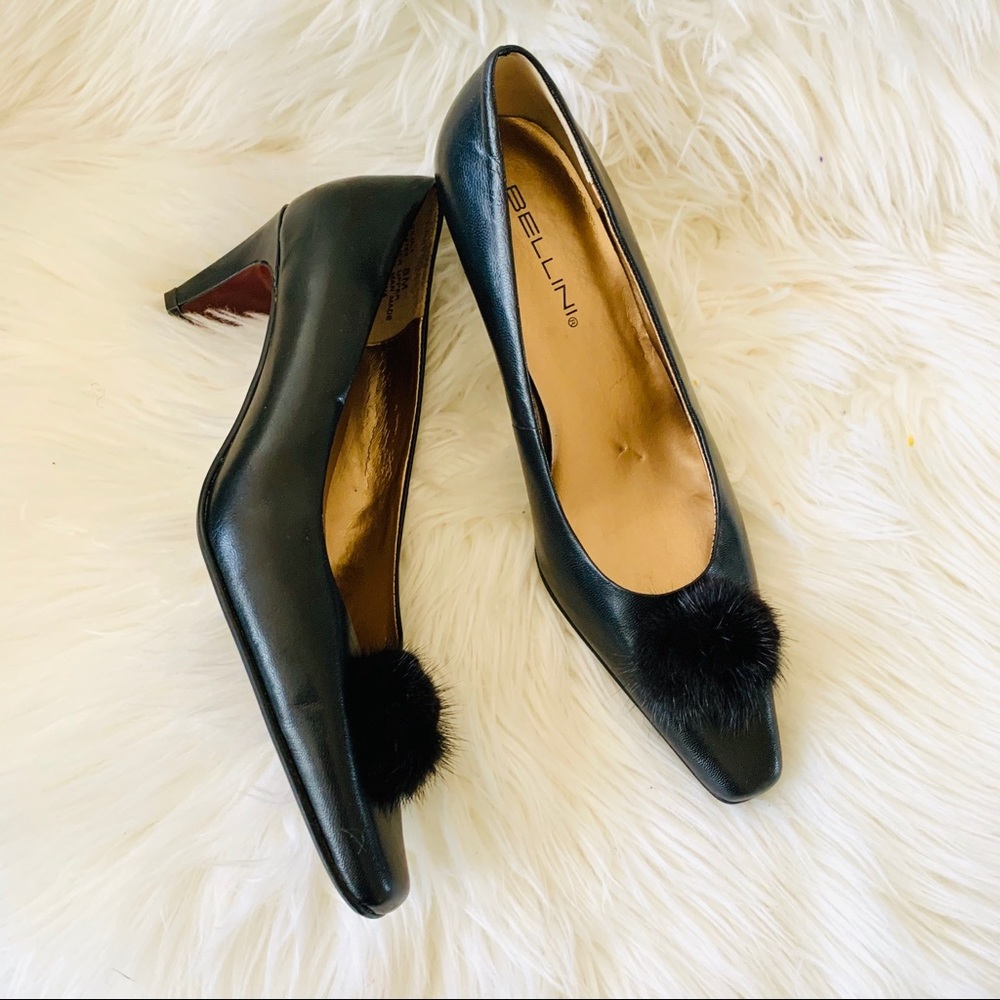 Bellini julia leather pumps square heel size 8